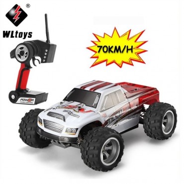 AUTOMODELO ELÉTRICO COMPLETO 70KM/H MONSTER TRUCK BRAVE PRO 4X4 ESCALA 1/18 RADIO 2.4GHZ WLTOYS WLA979-B